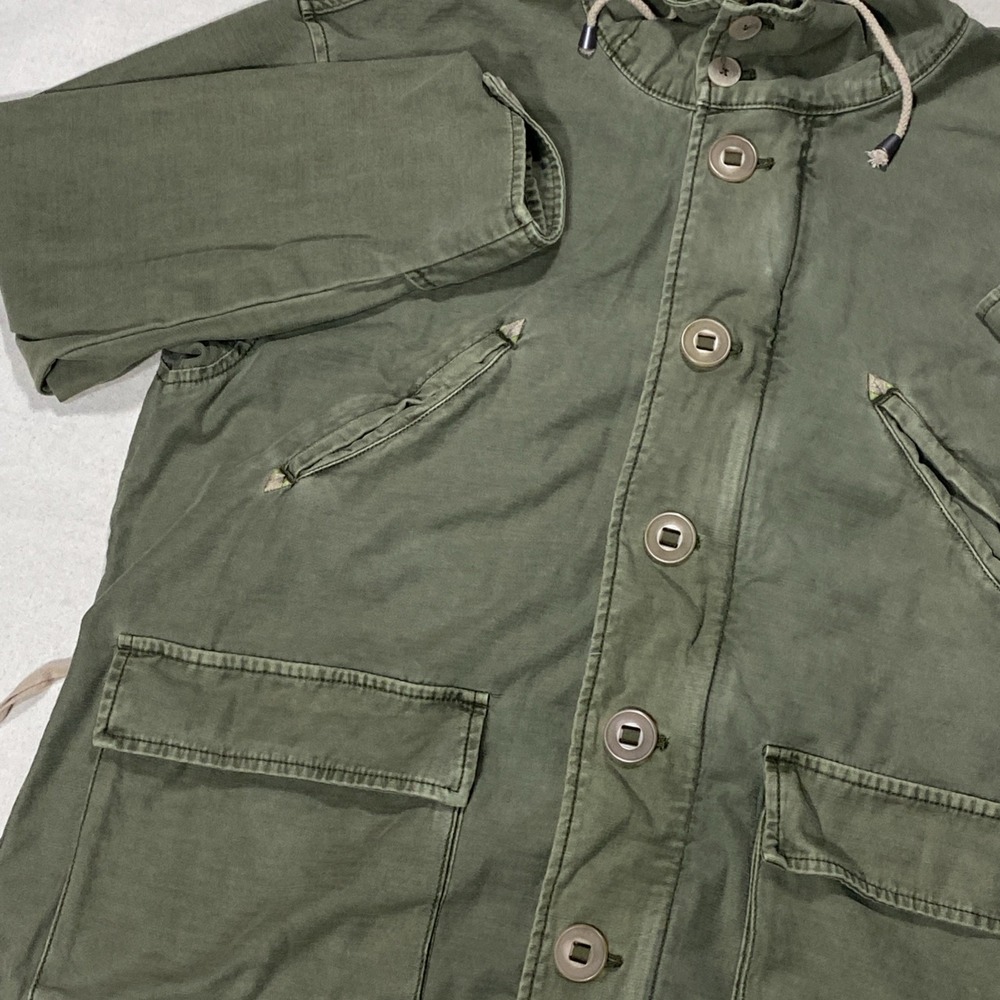 Free People Joshua Tree Utility Military Style Hooded Cotton Jacket Moss sz Sm - Picture 4 of 16